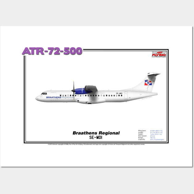 Avions de Transport Régional 72-500 - Braathens Regional (Art Print) Wall Art by TheArtofFlying